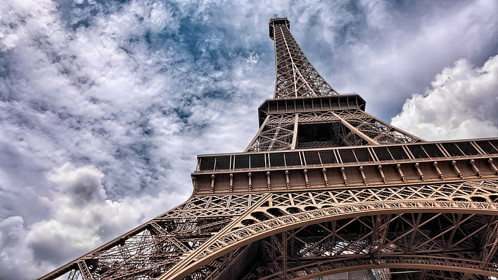 Paris, torre eiffel, frança, céu, HD papel de parede