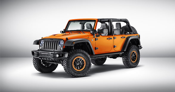 orange och svart Jeep Wrangler SUV, koncept, konceptet, Wrangler, Jeep, 2015, HD tapet HD wallpaper