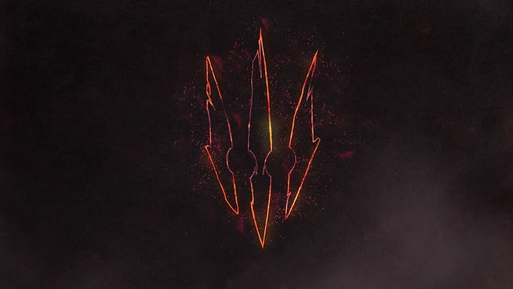 Símbolo tribal naranja arte vectorial, The Witcher 3: Wild Hunt, logo, The Witcher, Fondo de pantalla HD
