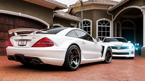 รถเก๋งสีขาวสีขาว Mercedes-Benz Mercedes-Benz Sl Amg รถ, วอลล์เปเปอร์ HD HD wallpaper