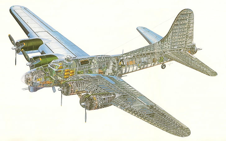 Bombplan, Boeing B-17 flygfästning, HD tapet