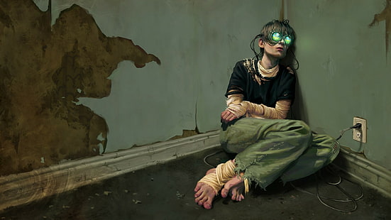 cyberpunk, Dystopian, Sad, Virtual Reality, HD tapet HD wallpaper