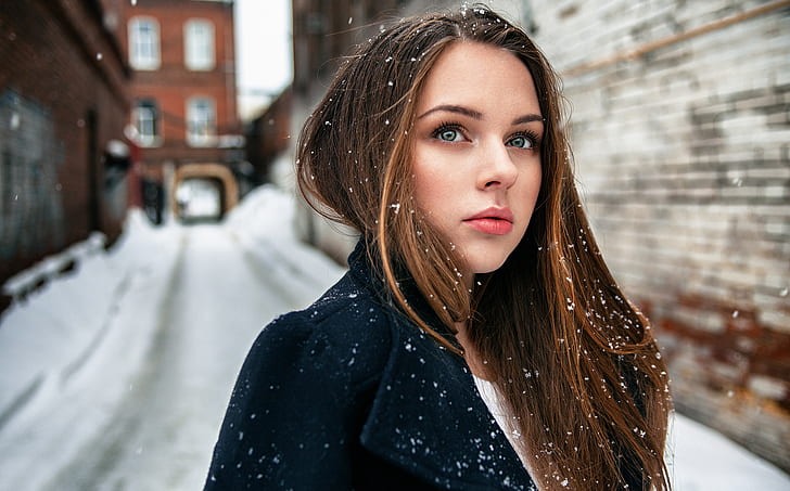 nieve, esponja, la belleza, Valeria, Kirill Averyanov, Fondo de pantalla HD