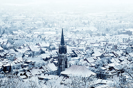 الشتاء ، المدينة ، الراتنج ، Wernigerode، خلفية HD HD wallpaper