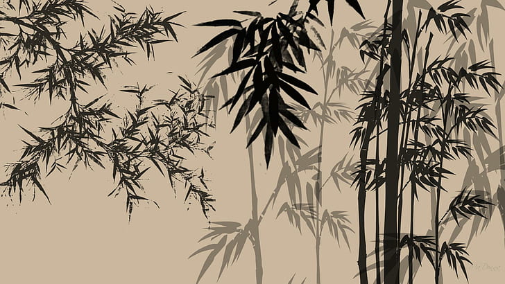 Ombre di bambù, alberi, persona firefox, astratto, giapponese, cinese, bambù, widescreen, 3d e astratto, Sfondo HD