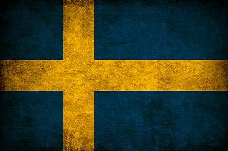 Suédois, drapeau, Suède, grunge, Fond d'écran HD HD wallpaper