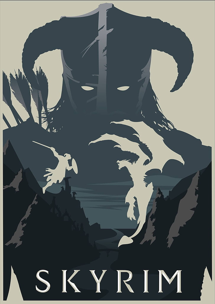 Affiche de Skyrim V Elder Scrolls, The Scrolls Elder V: Skyrim, affiche, affiches The Scrolls Elder, Fond d'écran HD, fond d'écran de téléphone