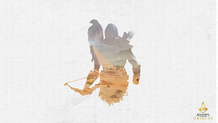 Assassin's Creed Origins poster, Assassin's Creed, Assassin's Creed: Origins, video games, Ubisoft, MacBook, HD wallpaper
