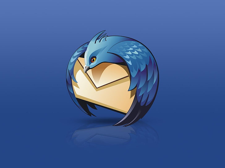 Mozilla Thunderbird, лого за птици, носещи поща, Компютри, Mozilla Firefox, компютър, HD тапет
