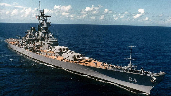 سفن حربية يو إس إس ويسكونسن (BB-64) ، سفينة حربية ، سفينة حربية، خلفية HD