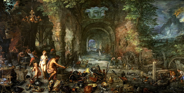 Bild, Genre, Jan Brueghel der Ältere, Allegorie der vier Elemente.Feuer, HD-Hintergrundbild