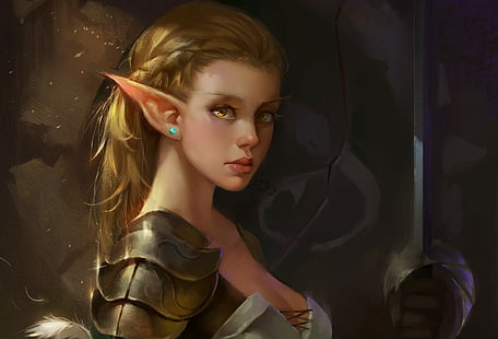 elfi, ragazza fantasy, fantasy art, Sfondo HD HD wallpaper