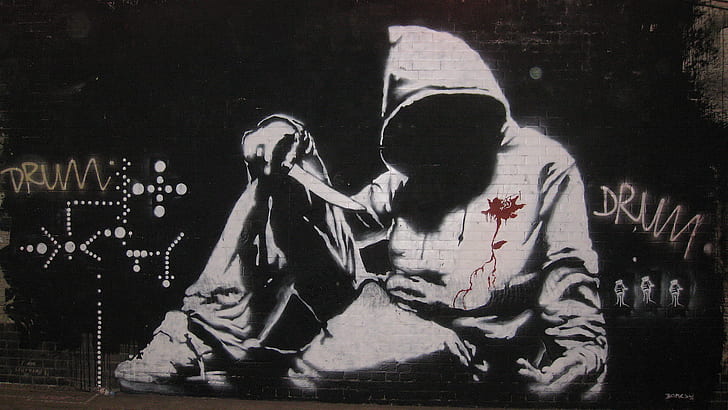 Banksy Graffiti HD, digital / konstverk, graffiti, banksy, HD tapet