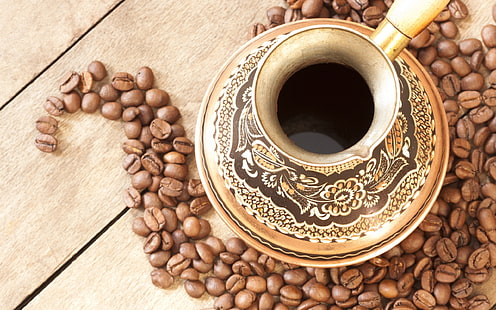 Kaffeegetränke und Kaffeebohnen, Kaffee, Getränke, Bohnen, HD-Hintergrundbild HD wallpaper