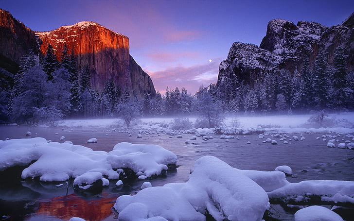 ดาวน์โหลด Landscape Winter Yosemite Park Wallpaper HD ฟรี 1920 × 1200, วอลล์เปเปอร์ HD