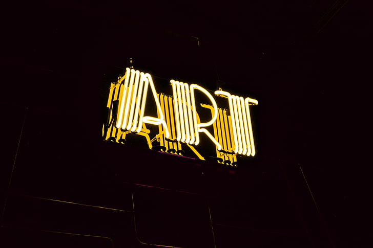 signage neon seni, seni, tulisan, cahaya, Wallpaper HD