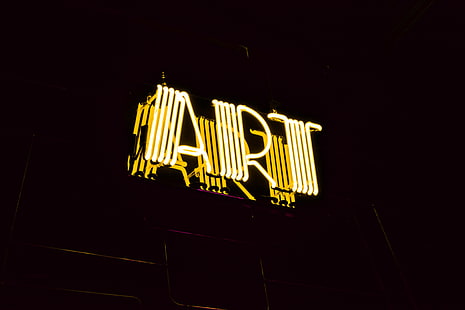 signage neon seni, seni, tulisan, cahaya, Wallpaper HD HD wallpaper