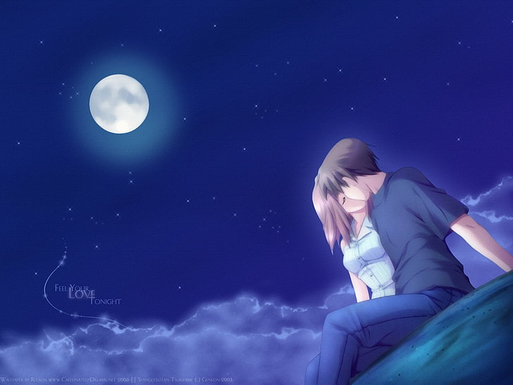 Man and woman kissing under full moon animated wallpaper, Artistic, Love, HD  wallpaper | Wallpaperbetter