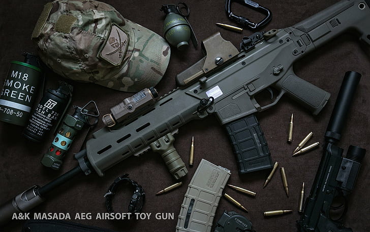 airsoft, assalto, jogo, armas, militar, rifle, brinquedos, armas, HD papel de parede