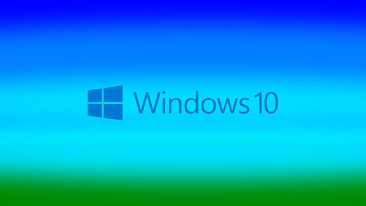 Windows 10, computador, azul, verde, HD papel de parede