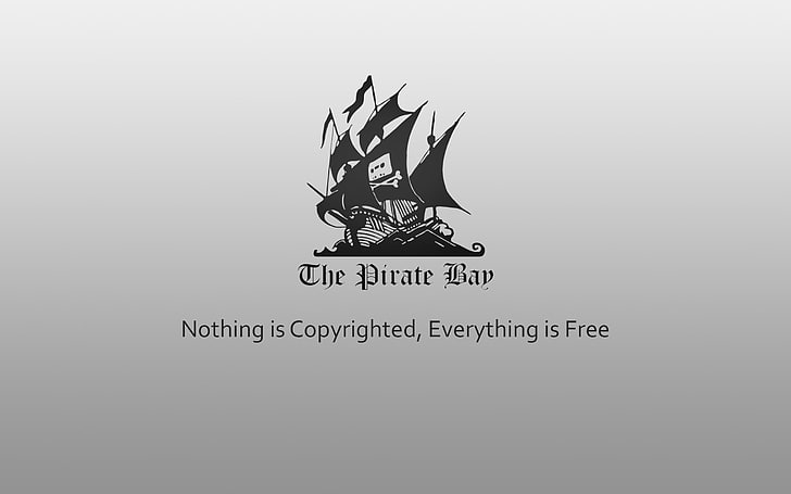 The Pirate Bay, typography, piracy, pirates, simple background, logo, minimalism, HD wallpaper