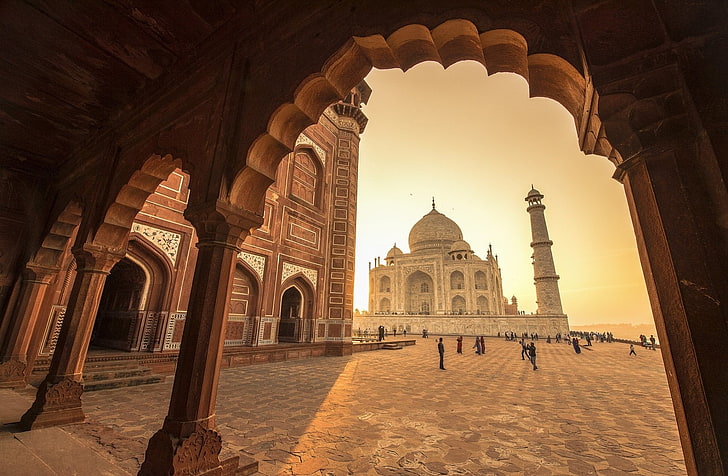 Monuments, Taj Mahal, Agra, Arch, Inde, Uttar Pradesh, Fond d'écran HD