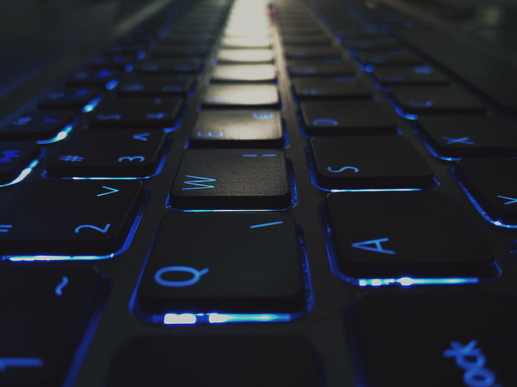 keyboard, gelap, laptop, Wallpaper HD