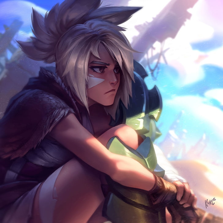 League of Legends, Riven, fantasy girl, gry wideo, Tapety HD