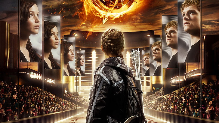 The Hunger Games, Jennifer Lawrence, Josh Hutcherson, Katniss Everdeen, Peeta Mellark, Fond d'écran HD