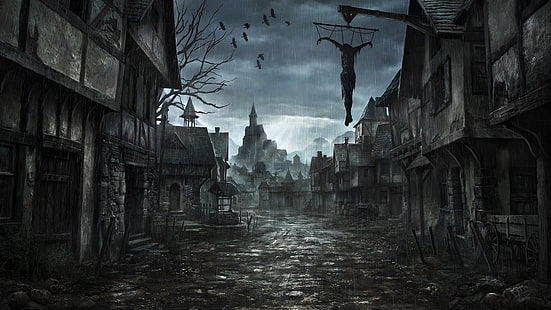 خلفية تطبيق لعبة الهاتف الذكي ، المطر ، المدينة ، الغراب ، Bloodborne ، Diablo، خلفية HD HD wallpaper