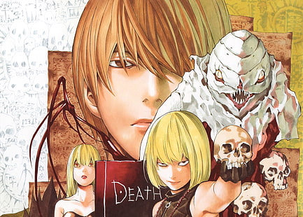 อะนิเมะ, Death Note, Light Yagami, Mello (เด ธ โน้ต), Misa Amane, Sidoh (Death Note), วอลล์เปเปอร์ HD HD wallpaper