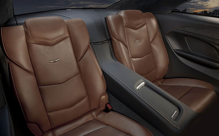 2014 Cadillac ELR Auto HD Desktop Wallpaper 11, two brown leather car seats, HD wallpaper