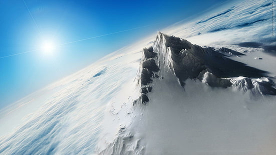 Снежен връх, връх Еверест, сняг, връх, природа и пейзаж, HD тапет HD wallpaper