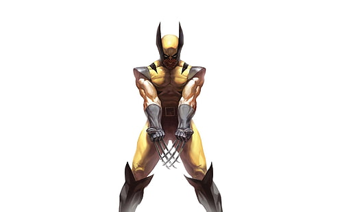 Carta da parati X-Men Wolverine, Wolverine, Marvel Comics, opere d'arte, fumetti, sfondo semplice, Sfondo HD HD wallpaper