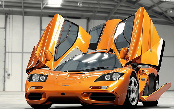 oranye Koenigsegg Agera, mobil, McLaren, McLaren F1, Hypercar, Wallpaper HD