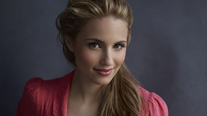 women's pink shirt, actress, the series, losers, choir, Diana Agron, Dianna Agron, glee, HD wallpaper