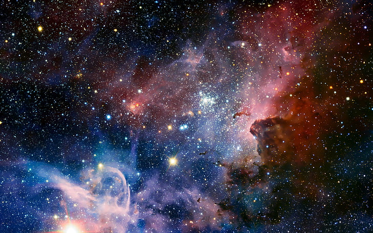 Nebula Stars HD, звезди живопис, космос, звезди, мъглявина, HD тапет
