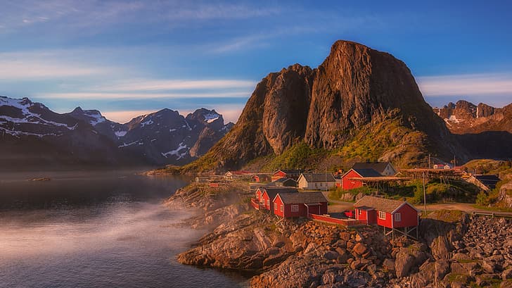 landscape, nature, mountains, Norway, Lofoten Islands, HD wallpaper