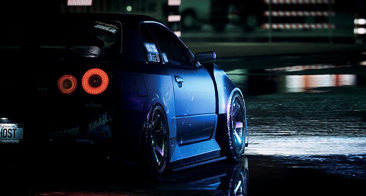 NFS 2015, Need for Speed, Nissan, Nissan Skyline GT-R R34, blue cars, HD wallpaper