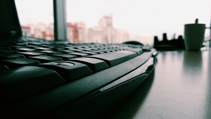 Keyboard, Kedalaman Bidang, Closeup, Meja, keyboard, kedalaman bidang, closeup, meja, Wallpaper HD