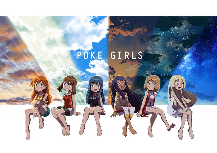long hair, blue hair, solo, anime, anime girls, Pokémon, Dawn