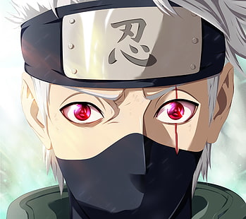 Hatake Kakashi-Illustration, Naruto Shippuuden, Hatake Kakashi, Sharingan, Mangekyou Sharingan, HD-Hintergrundbild HD wallpaper
