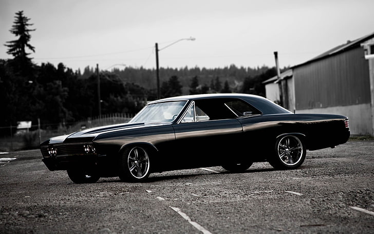 black muscle car, Cars, Black, Impala, Others, HD wallpaper