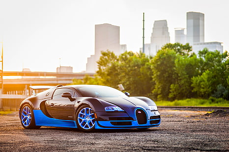 Bugatti, Veyron, Grand, Blau, Seitenansicht, HD-Hintergrundbild HD wallpaper