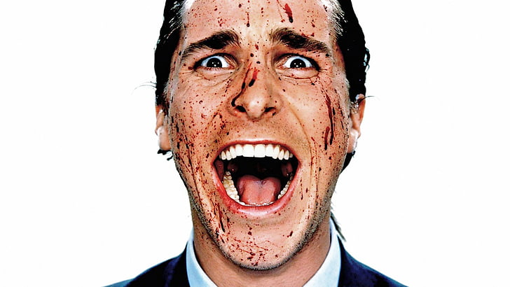Film, American Psycho, Blood, Christian Bale, Tapety HD