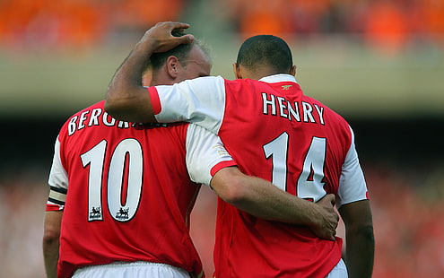 Arsenal, Dennis Bergkamp, ​​fotbollsspelare, fotboll, Thierry Henry, HD tapet HD wallpaper