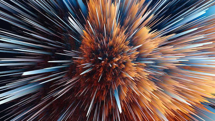 explosion, particle, abstraction, abstract art, graphics, HD wallpaper