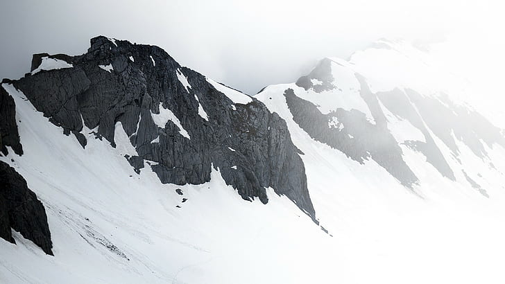 Landscape, Mountain, Snow, landscape, mountain, snow, HD wallpaper