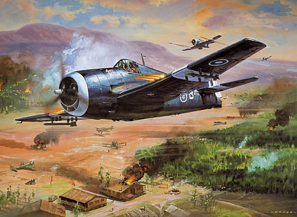 Военни самолети, Grumman F6F Hellcat, HD тапет HD wallpaper