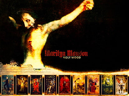 Glam, hard, heavy, industrial, Manson, marilyn, Metal, poster, rock, Shock, HD wallpaper HD wallpaper